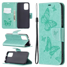 Load image into Gallery viewer, Two Butterflies Embossing  Pattern Horizontal Flip Leather Case with Holder &amp; Card Slot &amp; Wallet &amp; Lanyard, For Xiaomi Redmi Note 10 4G