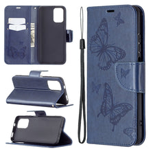 Load image into Gallery viewer, Two Butterflies Embossing  Pattern Horizontal Flip Leather Case with Holder &amp; Card Slot &amp; Wallet &amp; Lanyard, For Xiaomi Redmi Note 10 4G
