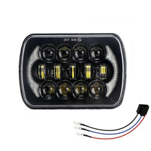 Load image into Gallery viewer, 7 inch(5X7)/(7X6) H4 DC 9V-30V 30000LM 300W 8LEDs Car Square Shape LED Headlight Lamps for Jeep Wrangler, 8LEDs