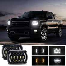 Load image into Gallery viewer, 7 inch(5X7)/(7X6) H4 DC 9V-30V 30000LM 300W 8LEDs Car Square Shape LED Headlight Lamps for Jeep Wrangler, 8LEDs