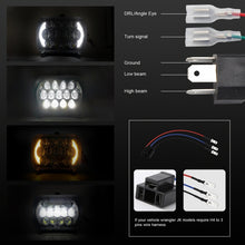 Load image into Gallery viewer, 7 inch(5X7)/(7X6) H4 DC 9V-30V 30000LM 300W 8LEDs Car Square Shape LED Headlight Lamps for Jeep Wrangler, 8LEDs