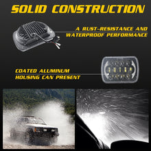 Load image into Gallery viewer, 7 inch(5X7)/(7X6) H4 DC 9V-30V 30000LM 300W 8LEDs Car Square Shape LED Headlight Lamps for Jeep Wrangler, 8LEDs