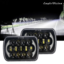 Load image into Gallery viewer, 7 inch(5X7)/(7X6) H4 DC 9V-30V 30000LM 300W 8LEDs Car Square Shape LED Headlight Lamps for Jeep Wrangler, 8LEDs