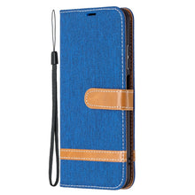 Load image into Gallery viewer, Color Matching Denim Texture Horizontal Flip Leather Case with Holder &amp; Card Slots &amp; Wallet &amp; Lanyard, For Xiaomi Redmi Note 10 4G