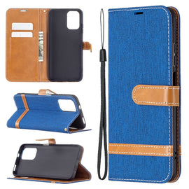 Color Matching Denim Texture Horizontal Flip Leather Case with Holder & Card Slots & Wallet & Lanyard, For Xiaomi Redmi Note 10 4G