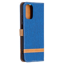 Load image into Gallery viewer, Color Matching Denim Texture Horizontal Flip Leather Case with Holder &amp; Card Slots &amp; Wallet &amp; Lanyard, For Xiaomi Redmi Note 10 4G