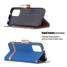 Load image into Gallery viewer, Color Matching Denim Texture Horizontal Flip Leather Case with Holder &amp; Card Slots &amp; Wallet &amp; Lanyard, For Xiaomi Redmi Note 10 4G