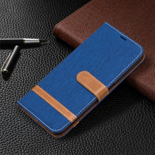 Load image into Gallery viewer, Color Matching Denim Texture Horizontal Flip Leather Case with Holder &amp; Card Slots &amp; Wallet &amp; Lanyard, For Xiaomi Redmi Note 10 4G