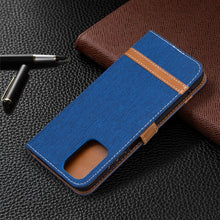 Load image into Gallery viewer, Color Matching Denim Texture Horizontal Flip Leather Case with Holder &amp; Card Slots &amp; Wallet &amp; Lanyard, For Xiaomi Redmi Note 10 4G
