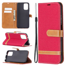 Load image into Gallery viewer, Color Matching Denim Texture Horizontal Flip Leather Case with Holder &amp; Card Slots &amp; Wallet &amp; Lanyard, For Xiaomi Redmi Note 10 4G