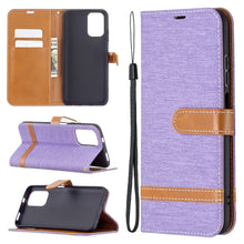 Load image into Gallery viewer, Color Matching Denim Texture Horizontal Flip Leather Case with Holder &amp; Card Slots &amp; Wallet &amp; Lanyard, For Xiaomi Redmi Note 10 4G