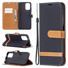 Load image into Gallery viewer, Color Matching Denim Texture Horizontal Flip Leather Case with Holder &amp; Card Slots &amp; Wallet &amp; Lanyard, For Xiaomi Redmi Note 10 4G