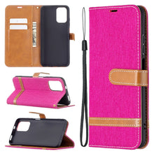 Load image into Gallery viewer, Color Matching Denim Texture Horizontal Flip Leather Case with Holder &amp; Card Slots &amp; Wallet &amp; Lanyard, For Xiaomi Redmi Note 10 4G