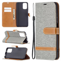 Load image into Gallery viewer, Color Matching Denim Texture Horizontal Flip Leather Case with Holder &amp; Card Slots &amp; Wallet &amp; Lanyard, For Xiaomi Redmi Note 10 4G