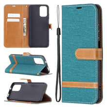 Load image into Gallery viewer, Color Matching Denim Texture Horizontal Flip Leather Case with Holder &amp; Card Slots &amp; Wallet &amp; Lanyard, For Xiaomi Redmi Note 10 4G