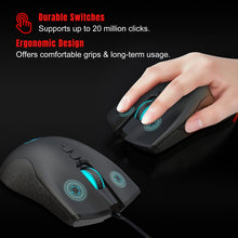 Load image into Gallery viewer, HXSJ A883 7 Keys 6400DPI RGB Light Mechanical Gaming Wired Mouse