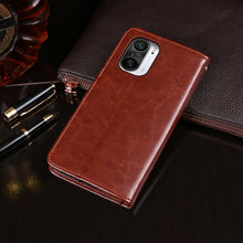 Load image into Gallery viewer, idewei Crazy Horse Texture Horizontal Flip Leather Case with Holder &amp; Card Slots &amp; Wallet, For Xiaomi Poco F3, For ZTE Blade X1 5G
