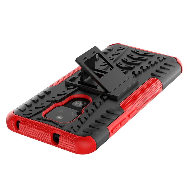 Tire Texture Shockproof TPU+PC Protective Case with Holder, For Motorola Moto G Play (2021)