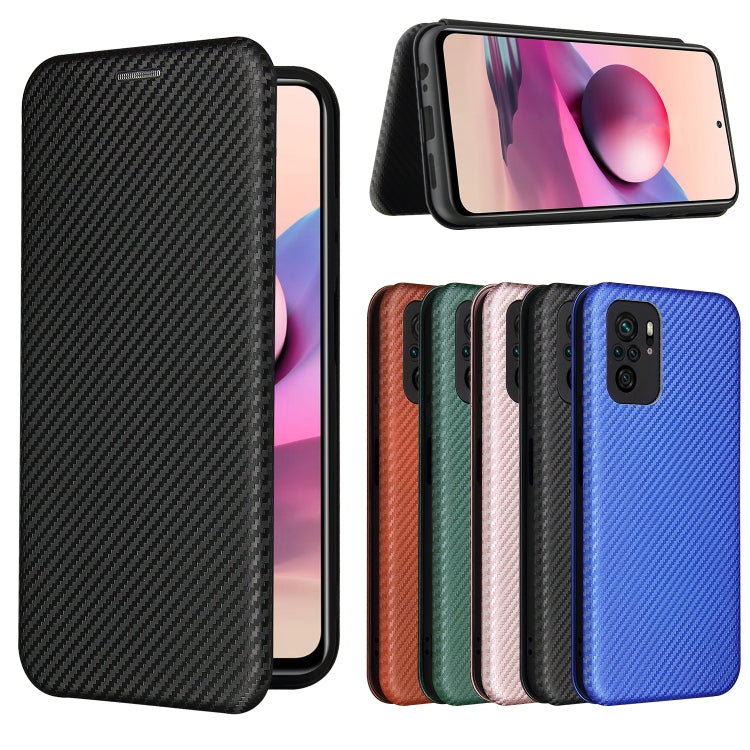 Carbon Fiber Texture Magnetic Horizontal Flip TPU + PC + PU Leather Case with Card Slot, For Xiaomi Redmi Note 10, For Xiaomi Redmi Note 10S, For Xiaomi Redmi Note 10 Pro, For Xiaomi Redmi Note 10 Pro Max, For alcatel 1S (2021), For Huawei P50 Pro