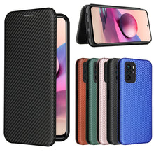 Load image into Gallery viewer, Carbon Fiber Texture Magnetic Horizontal Flip TPU + PC + PU Leather Case with Card Slot, For Xiaomi Redmi Note 10, For Xiaomi Redmi Note 10S, For Xiaomi Redmi Note 10 Pro, For Xiaomi Redmi Note 10 Pro Max, For alcatel 1S (2021), For Huawei P50 Pro