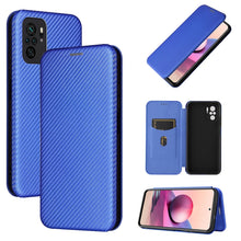 Load image into Gallery viewer, Carbon Fiber Texture Magnetic Horizontal Flip TPU + PC + PU Leather Case with Card Slot, For Xiaomi Redmi Note 10, For Xiaomi Redmi Note 10S, For Xiaomi Redmi Note 10 Pro, For Xiaomi Redmi Note 10 Pro Max, For alcatel 1S (2021), For Huawei P50 Pro