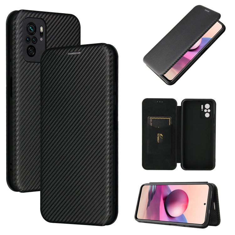 Carbon Fiber Texture Magnetic Horizontal Flip TPU + PC + PU Leather Case with Card Slot, For Xiaomi Redmi Note 10, For Xiaomi Redmi Note 10S, For Xiaomi Redmi Note 10 Pro, For Xiaomi Redmi Note 10 Pro Max, For alcatel 1S (2021), For Huawei P50 Pro