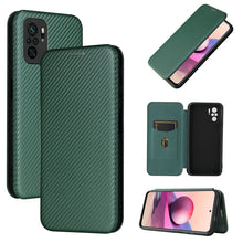 Load image into Gallery viewer, Carbon Fiber Texture Magnetic Horizontal Flip TPU + PC + PU Leather Case with Card Slot, For Xiaomi Redmi Note 10, For Xiaomi Redmi Note 10S, For Xiaomi Redmi Note 10 Pro, For Xiaomi Redmi Note 10 Pro Max, For alcatel 1S (2021), For Huawei P50 Pro