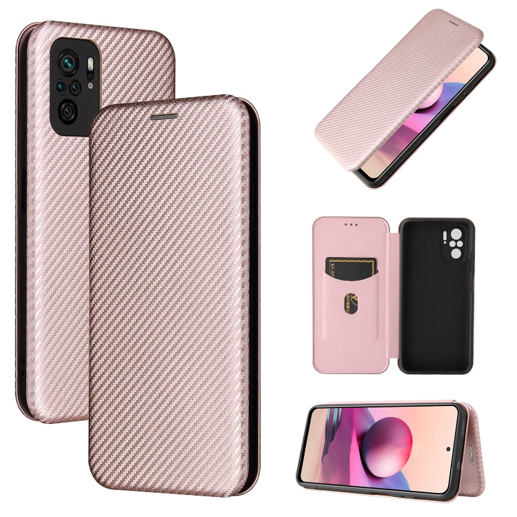 Carbon Fiber Texture Magnetic Horizontal Flip TPU + PC + PU Leather Case with Card Slot, For Xiaomi Redmi Note 10, For Xiaomi Redmi Note 10S, For Xiaomi Redmi Note 10 Pro, For Xiaomi Redmi Note 10 Pro Max, For alcatel 1S (2021), For Huawei P50 Pro