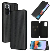 Load image into Gallery viewer, Carbon Fiber Texture Magnetic Horizontal Flip TPU + PC + PU Leather Case with Card Slot, For Xiaomi Redmi Note 10, For Xiaomi Redmi Note 10S, For Xiaomi Redmi Note 10 Pro, For Xiaomi Redmi Note 10 Pro Max, For alcatel 1S (2021), For Huawei P50 Pro