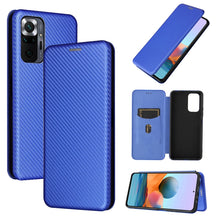 Load image into Gallery viewer, Carbon Fiber Texture Magnetic Horizontal Flip TPU + PC + PU Leather Case with Card Slot, For Xiaomi Redmi Note 10, For Xiaomi Redmi Note 10S, For Xiaomi Redmi Note 10 Pro, For Xiaomi Redmi Note 10 Pro Max, For alcatel 1S (2021), For Huawei P50 Pro
