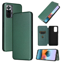 Load image into Gallery viewer, Carbon Fiber Texture Magnetic Horizontal Flip TPU + PC + PU Leather Case with Card Slot, For Xiaomi Redmi Note 10, For Xiaomi Redmi Note 10S, For Xiaomi Redmi Note 10 Pro, For Xiaomi Redmi Note 10 Pro Max, For alcatel 1S (2021), For Huawei P50 Pro
