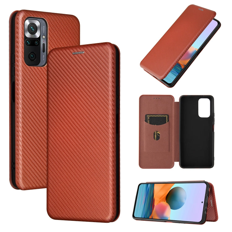 Carbon Fiber Texture Magnetic Horizontal Flip TPU + PC + PU Leather Case with Card Slot, For Xiaomi Redmi Note 10, For Xiaomi Redmi Note 10S, For Xiaomi Redmi Note 10 Pro, For Xiaomi Redmi Note 10 Pro Max, For alcatel 1S (2021), For Huawei P50 Pro