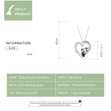 Load image into Gallery viewer, S925 Sterling Silver Heart-shaped Panda Women Nacklace Jewelry, Panda