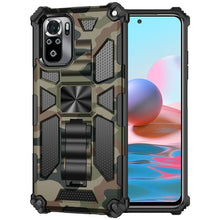 Load image into Gallery viewer, Camouflage Armor Shockproof TPU + PC Magnetic Protective Case with Holder, For Xiaomi Redmi Note 10