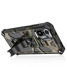 Load image into Gallery viewer, Camouflage Armor Shockproof TPU + PC Magnetic Protective Case with Holder, For Xiaomi Redmi Note 10
