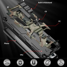Load image into Gallery viewer, Camouflage Armor Shockproof TPU + PC Magnetic Protective Case with Holder, For Xiaomi Redmi Note 10