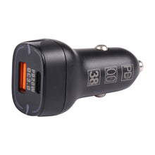 Load image into Gallery viewer, QC USB + USB-C / Type-C Dual Ports Fast Charging Car Charger with Luminous Aperture