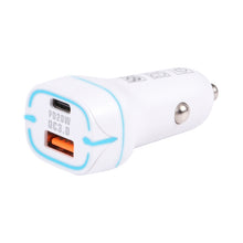 Load image into Gallery viewer, QC USB + USB-C / Type-C Dual Ports Fast Charging Car Charger with Luminous Aperture