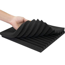 Load image into Gallery viewer, 30x30x2.5cm Triangular Groove Style Recording Studio Drum Video Room Sound Insulation Board Silencer Cotton, 6 PCS, 10 PCS, 12 PCS, 20 PCS, 24 PCS