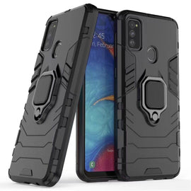 For Galaxy M30s Shockproof PC + TPU Case with Magnetic Ring Holder