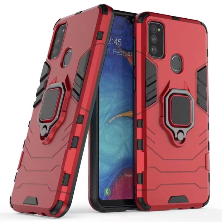 For Galaxy M30s Shockproof PC + TPU Case with Magnetic Ring Holder