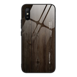 Wood Grain Tempered Glass + TPU Shockproof Case, For Xiaomi Redmi 9A, For Xiaomi Redmi Note 9S, For Xiaomi Redmi Note 10 Pro / Pro Max