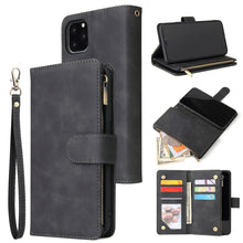 Load image into Gallery viewer, Multifunctional Retro Frosted Horizontal Flip Leather Case with Card Slot &amp; Holder &amp; Zipper Wallet &amp; Photo Frame &amp; Lanyard, For iPhone XR, For iPhone 11 Pro Max