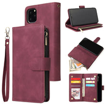 Load image into Gallery viewer, Multifunctional Retro Frosted Horizontal Flip Leather Case with Card Slot &amp; Holder &amp; Zipper Wallet &amp; Photo Frame &amp; Lanyard, For iPhone XR, For iPhone 11 Pro Max