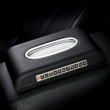 Load image into Gallery viewer, Universal Car Tissue Box with Temporary Parking Phone Number Card