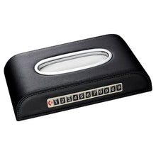 Load image into Gallery viewer, Universal Car Tissue Box with Temporary Parking Phone Number Card