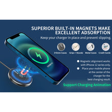 Load image into Gallery viewer, Mriowiz M-2001W 15W Desktop MagSafe Magnetic Wireless Charger for iPhone 12 Series, with USB + USB-C / Type-C Data Cable &amp; Holder