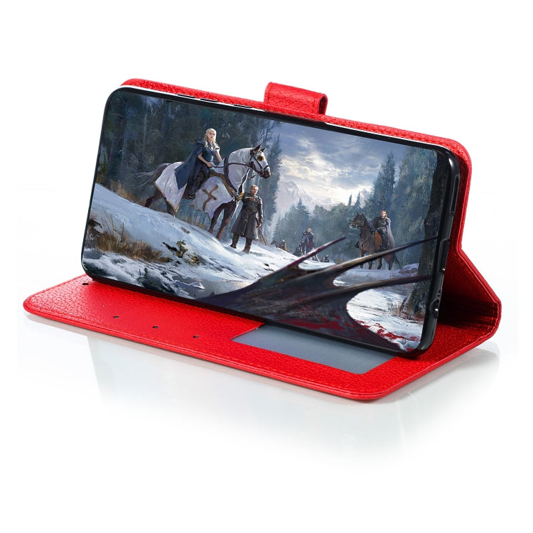 Feather Pattern Litchi Texture Horizontal Flip Leather Case with Holder & Wallet & Card Slots