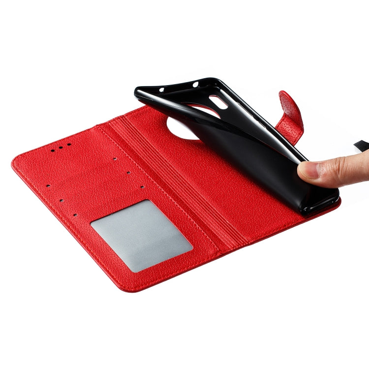 Feather Pattern Litchi Texture Horizontal Flip Leather Case with Holder & Wallet & Card Slots