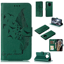 Load image into Gallery viewer, Feather Pattern Litchi Texture Horizontal Flip Leather Case with Holder &amp; Wallet &amp; Card Slots